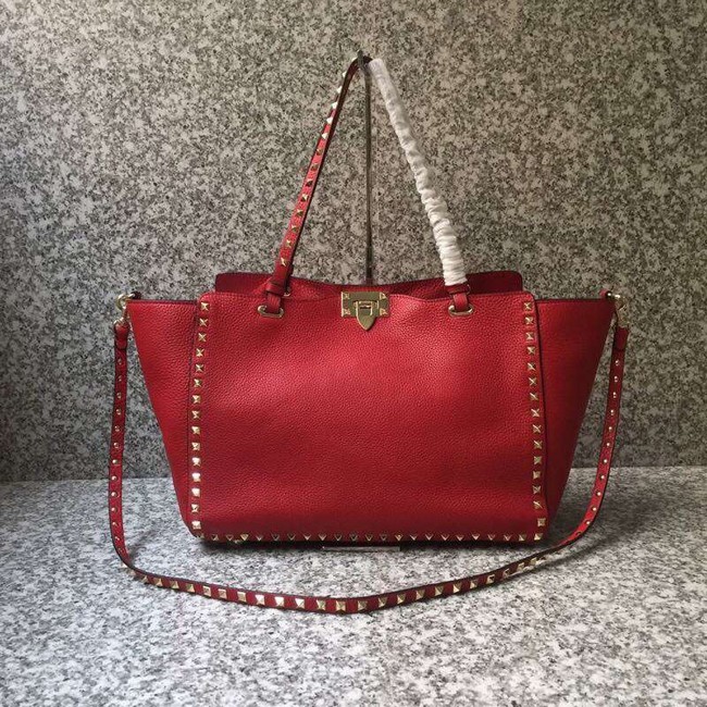 VALENTINO Rockstud large tote 0973 red