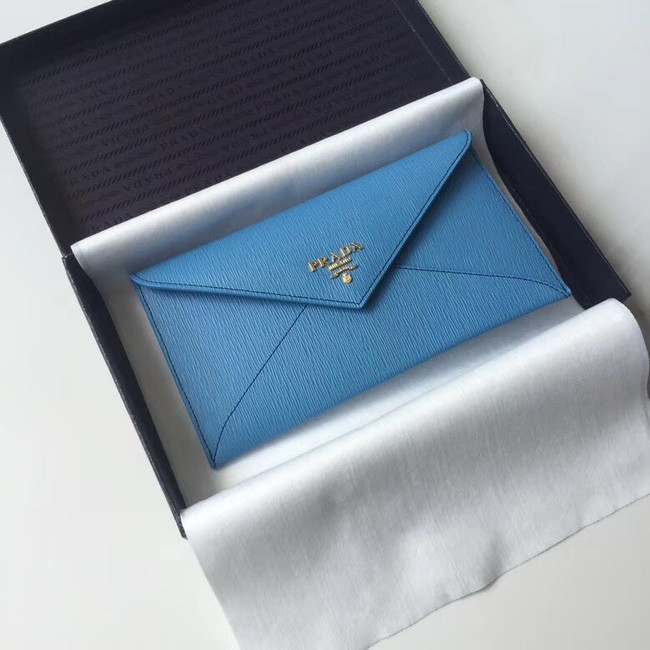 Prada Saffiano leather document holder 1MF175 blue