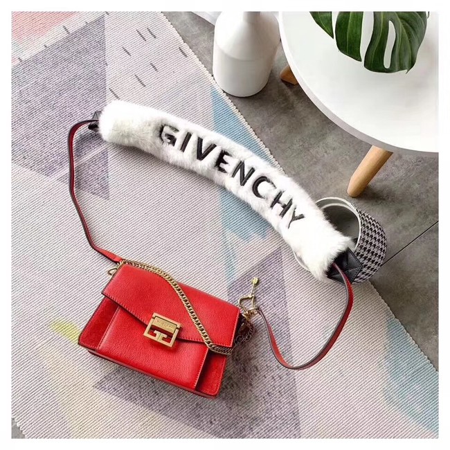 GIVENCHY GV3 leather and suede shoulder bag 9989 red