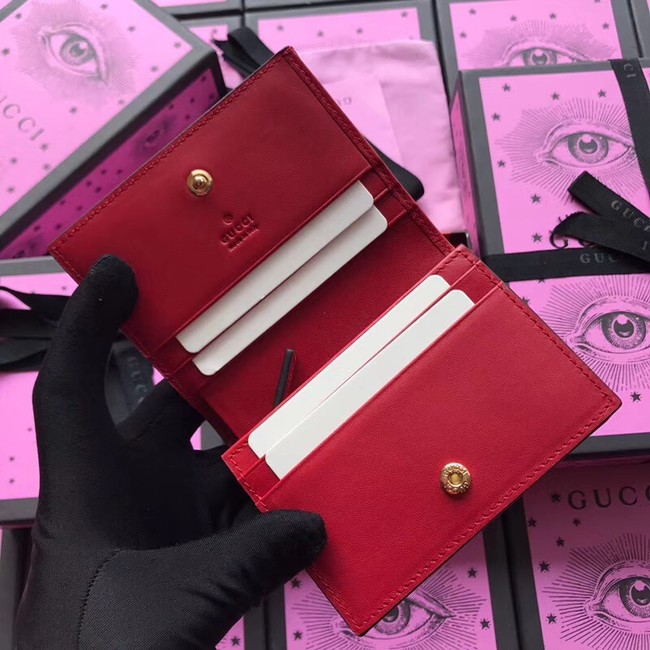 Gucci GG Supreme card case with Bosco patch 506277 pink