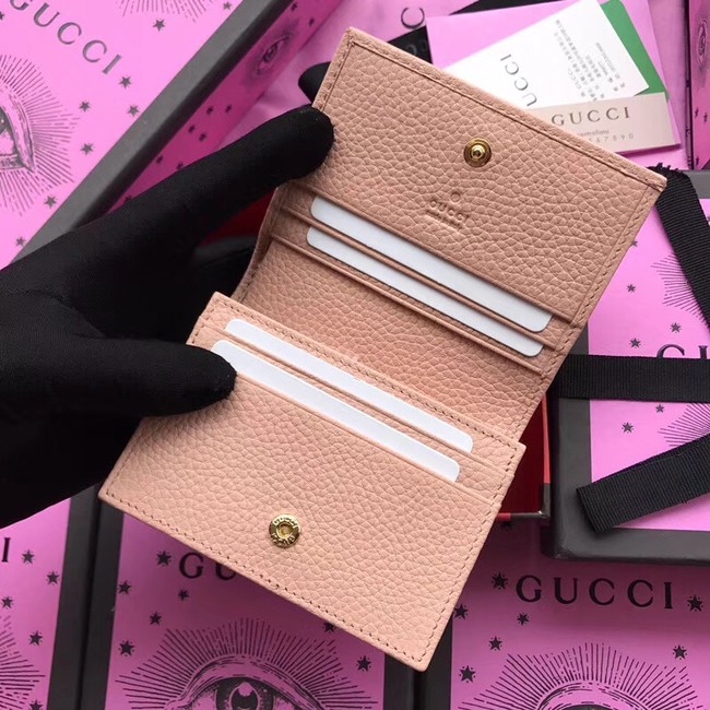 Gucci Leather card case 456126 Light pink