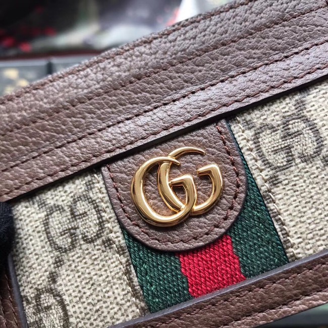 Gucci Ophidia GG card case 523159 brown