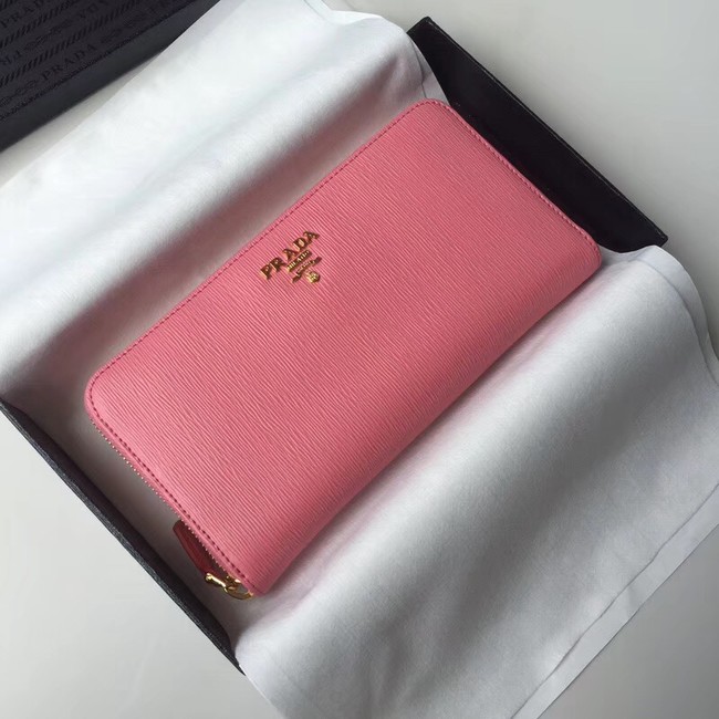 Prada Leather Large Zippy Wallets 1ML505 pink