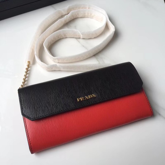 Prada leather mini-bag 1DH002 red&black