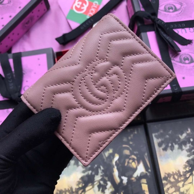 Gucci GG Marmont card case 466492 pink