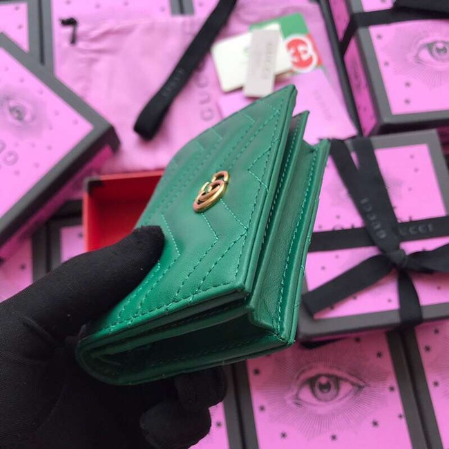 Gucci GG Marmont card case 466492 Green