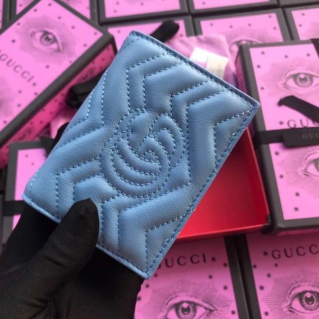 Gucci GG Marmont card case 466492 light blue