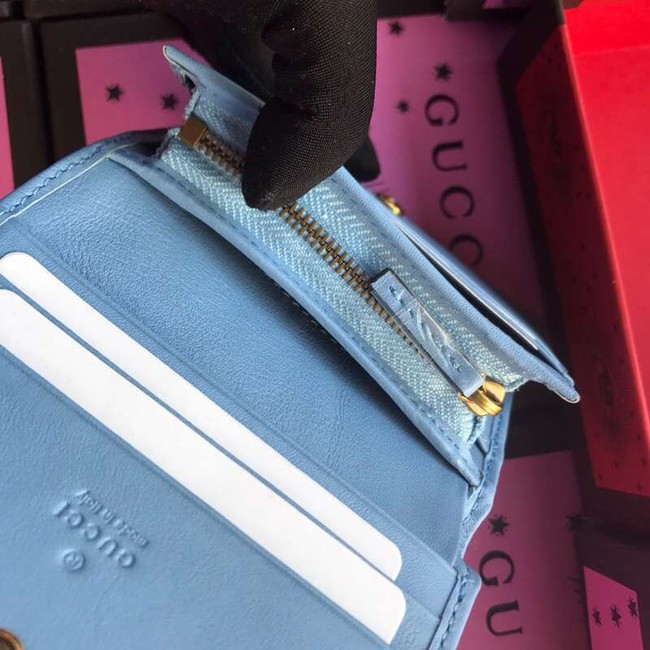 Gucci GG Marmont card case 466492 light blue