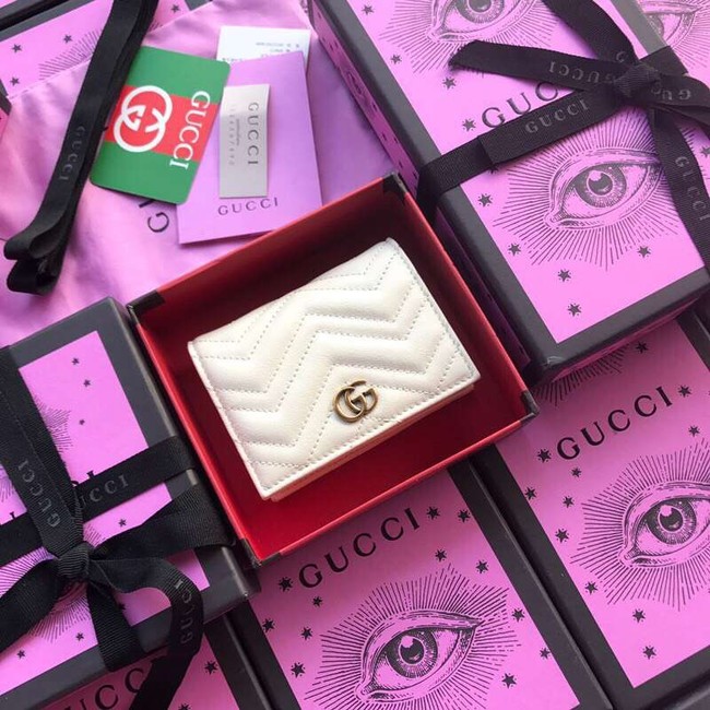 Gucci GG Marmont card case 466492 white