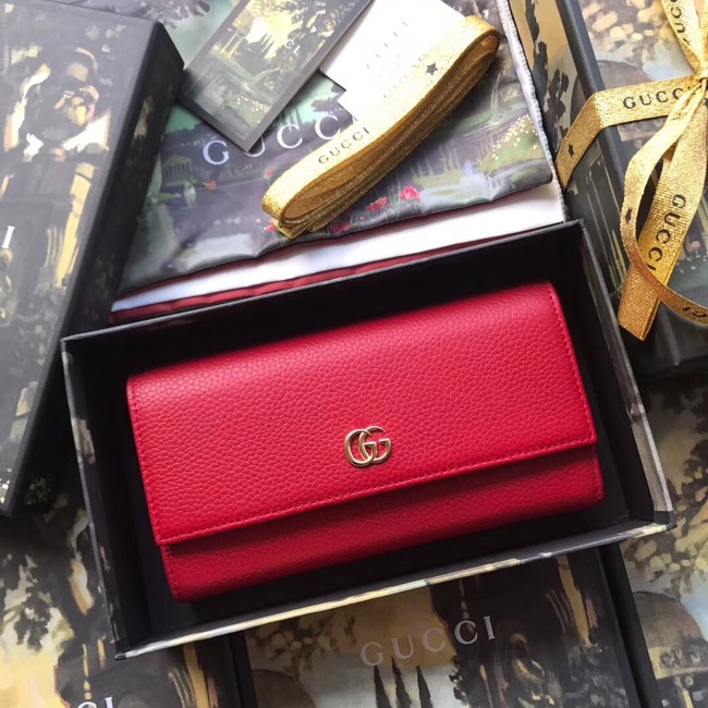 Gucci GG Marmont leather wallet 456116 red