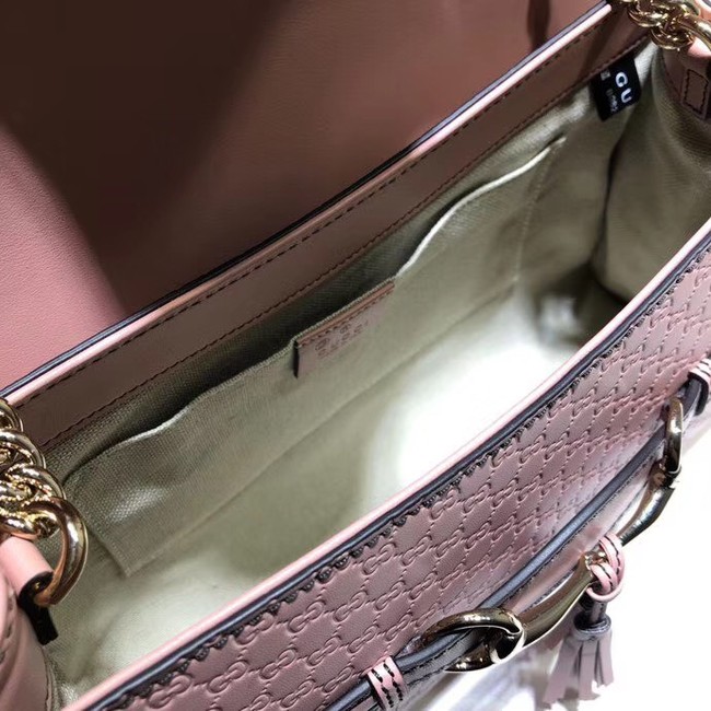 Gucci GG Leather Shoulder Bag 449635 Pink