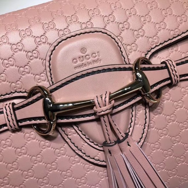 Gucci GG Leather Shoulder Bag 449635 Pink