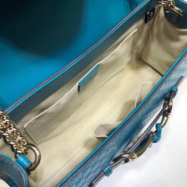 Gucci GG Leather Shoulder Bag 449635 blue