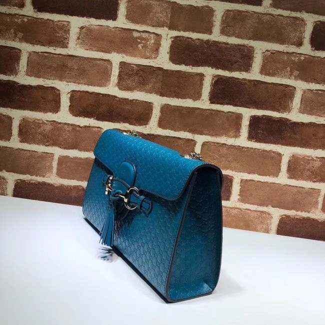 Gucci GG Leather Shoulder Bag 449635 blue