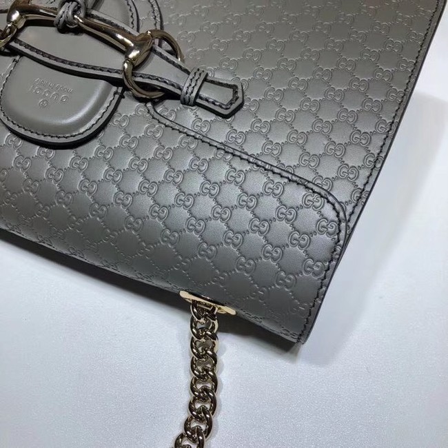 Gucci GG Leather Shoulder Bag 449635 grey