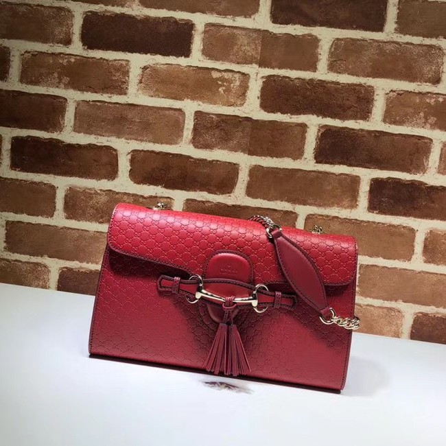 Gucci GG Leather Shoulder Bag 449635 red