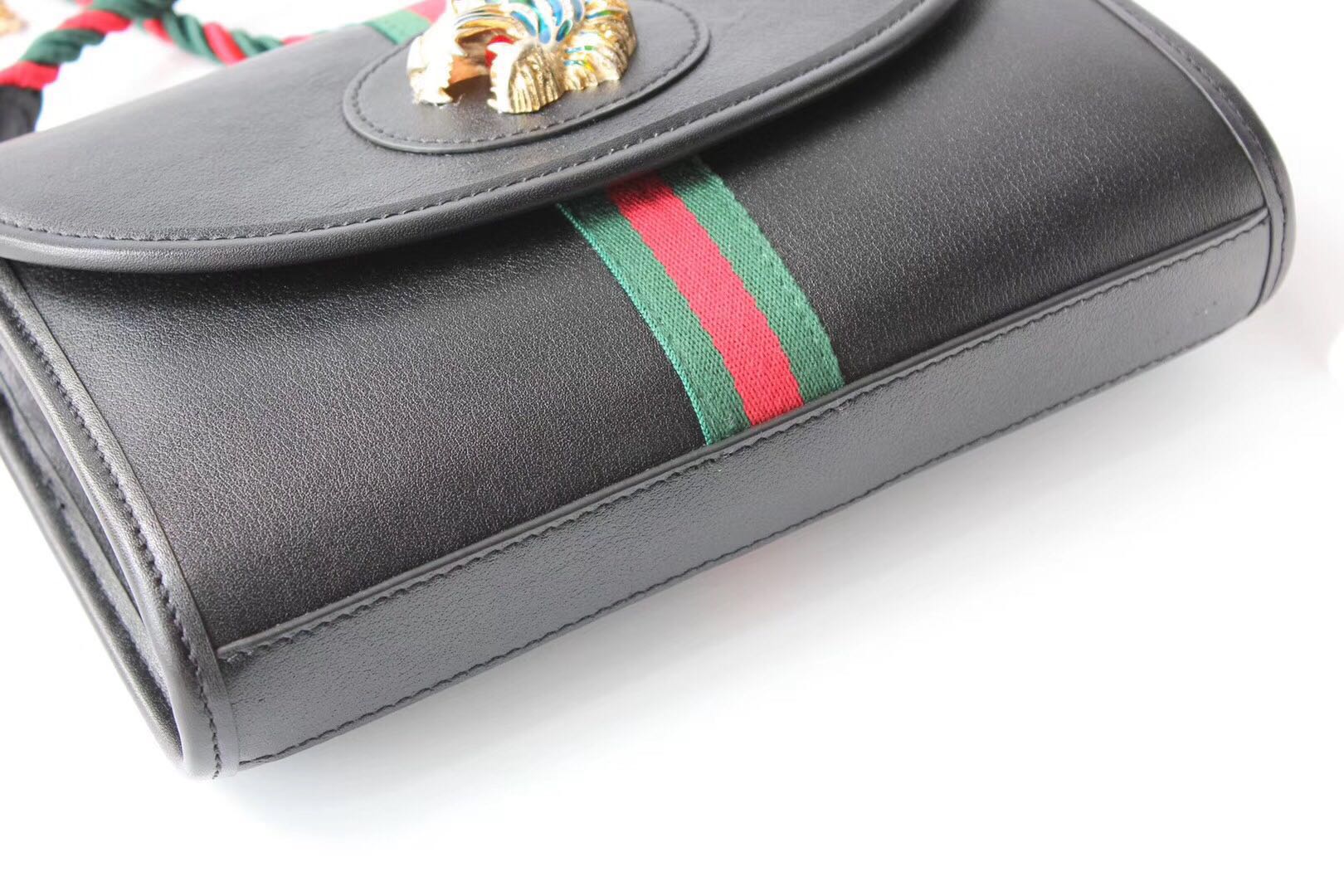 Gucci GG Leather Shoulder Bag 570145 black