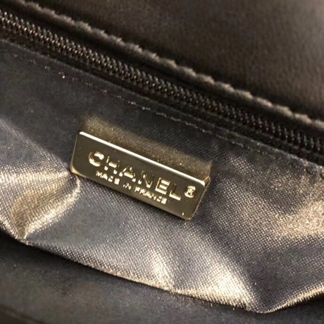 Chanel flap bag equins Lambskin gold-Tone Metal AS0195 black