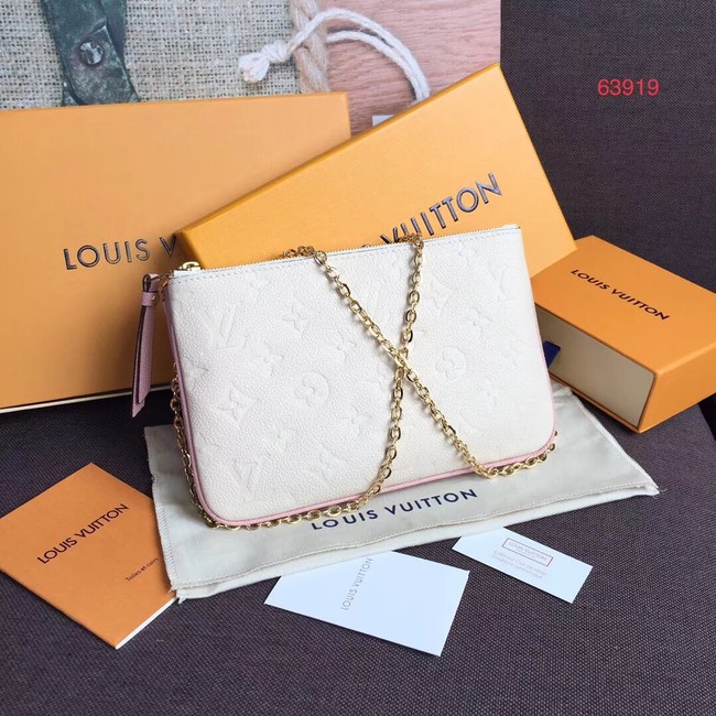 Louis Vuitton POCHETTE DOUBLE ZIP M63919 white