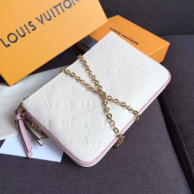 Louis Vuitton POCHETTE DOUBLE ZIP M63919 white