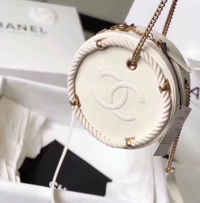 Chanel evening bag Lambskin & Gold-Tone Metal AS0205 white