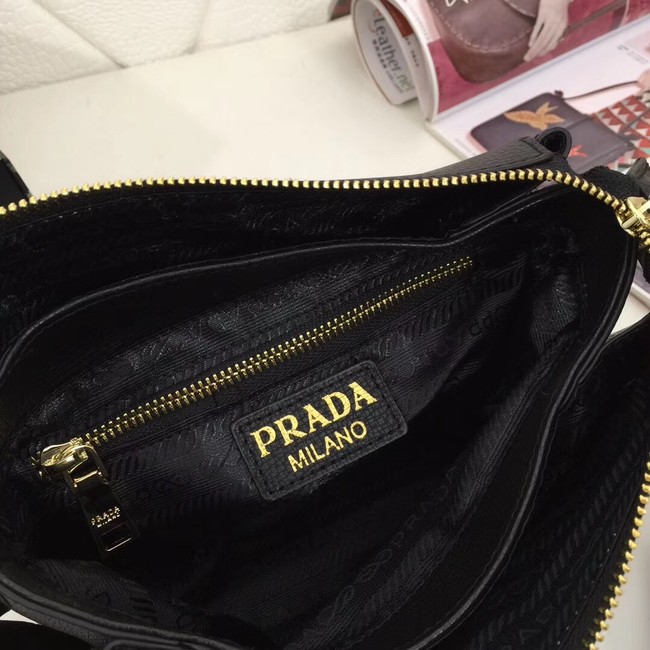 Prada leather shoulder bag 66136 black