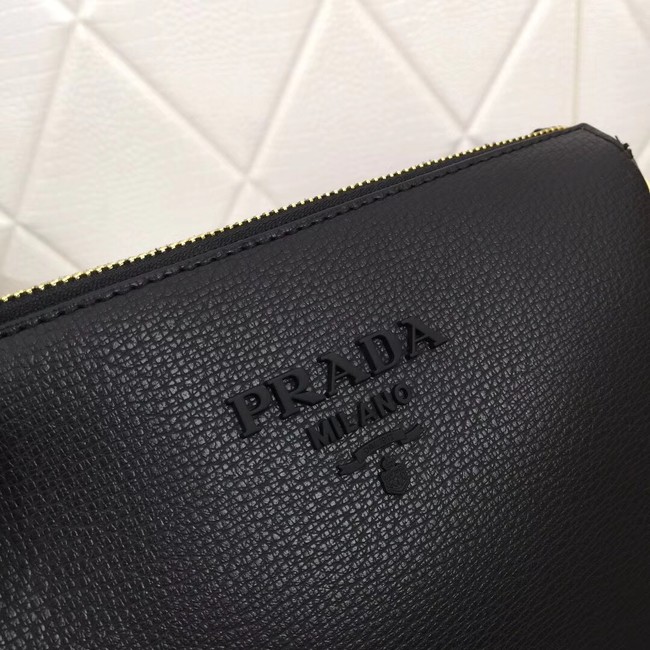 Prada leather shoulder bag 66136 black