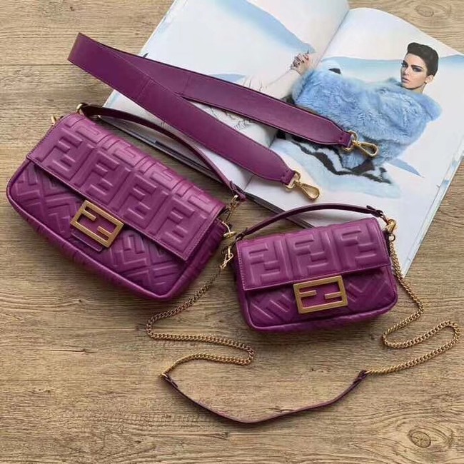 FENDI BAGUETTE Mini Shoulder Bag 8BS017 purple