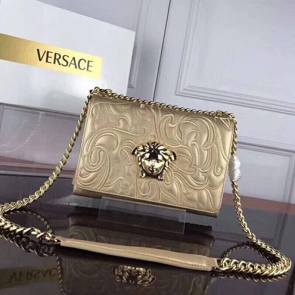 Versace Calfskin Leather Shoulder Bag VS178 Gold