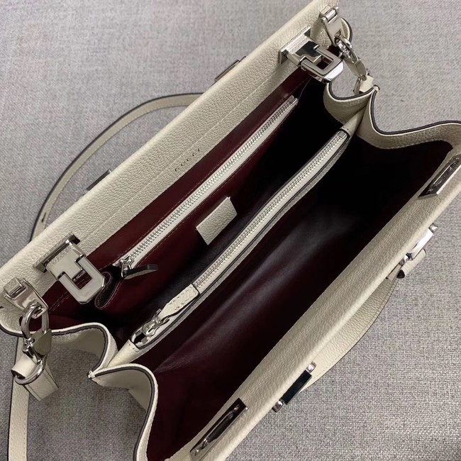 Gucci Zumi grainy leather small top handle bag 569712 White