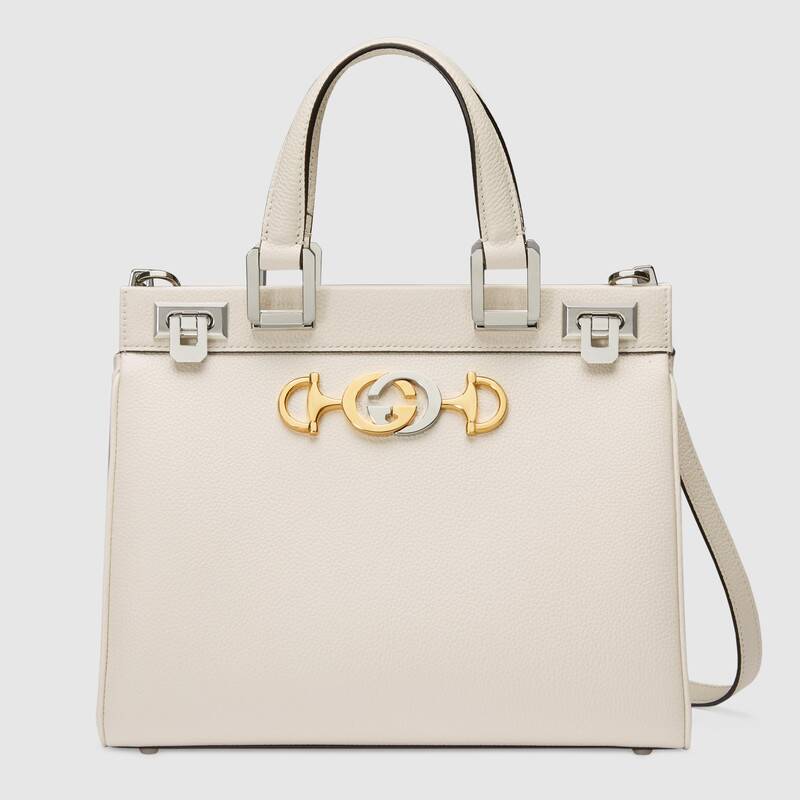 Gucci Zumi grainy leather small top handle bag 569712 White