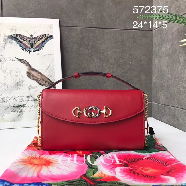 GUCCI Zumi small leather shoulder bag 572375 red