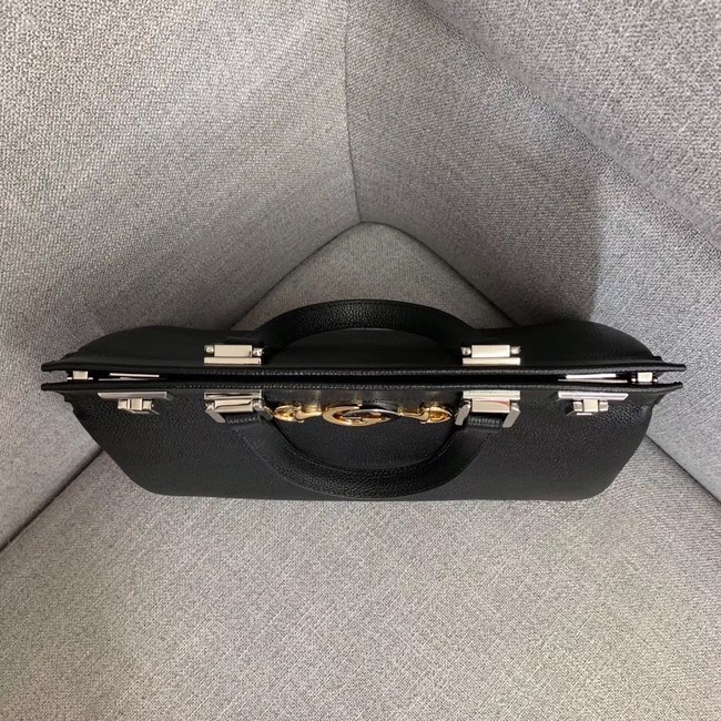 Gucci Zumi grainy leather medium top handle bag 564714 black