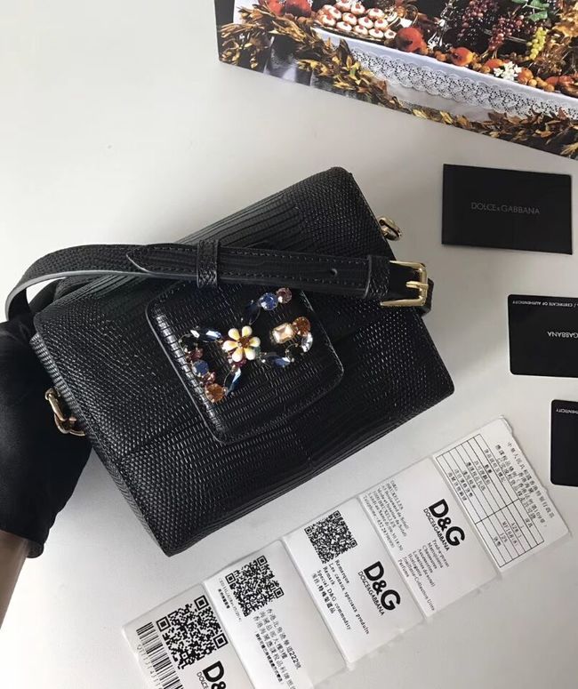 Dolce & Gabbana Calfskin Leather shoulder bag 5568 black