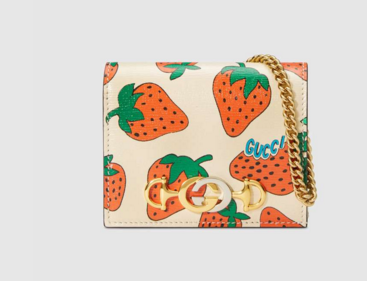 Gucci Zumi Card Holder 570660 Strawberry