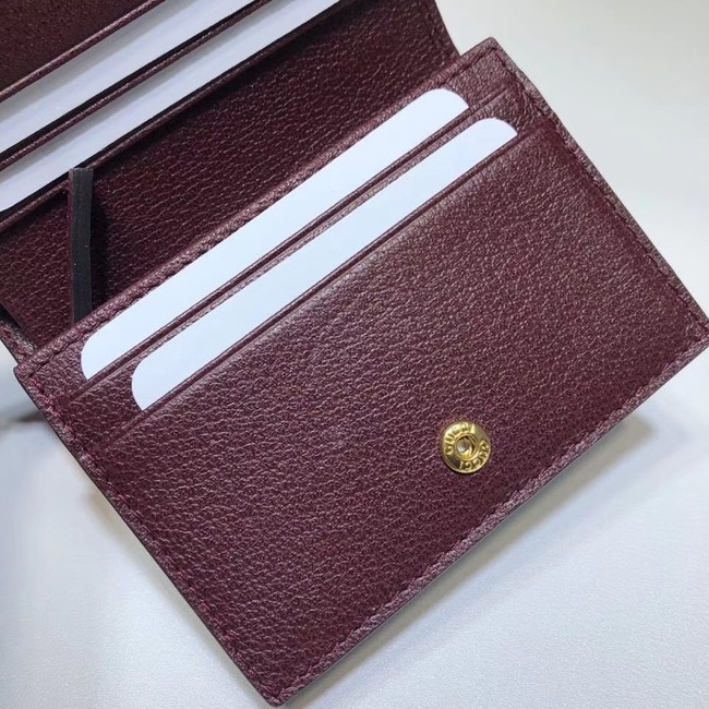 Gucci Ophidia leather wallet 523155 Wine