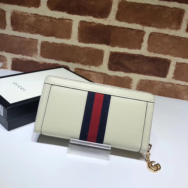 Gucci Ophidia leather zip wallet 523154 white