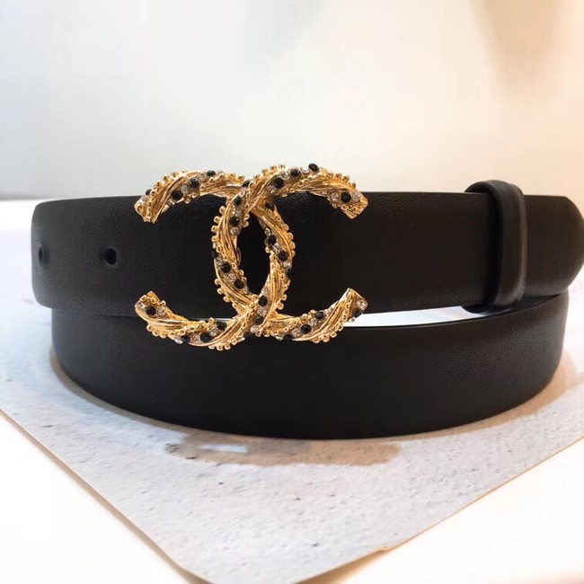 Chanel Calf Leather Belt Wide with 30mm 56591