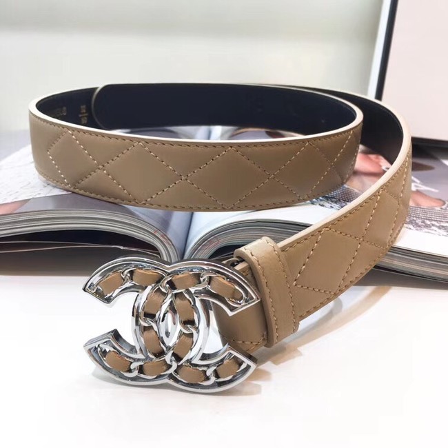 Chanel Calf Leather Belt Wide with 32mm 56606