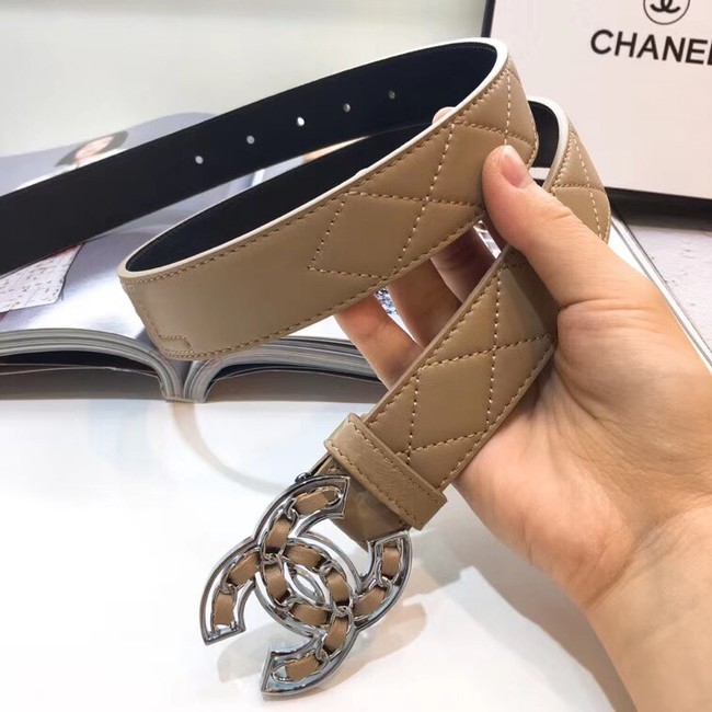 Chanel Calf Leather Belt Wide with 32mm 56606