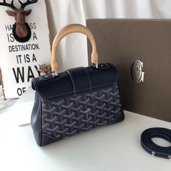 Goyard Calfskin Leather Mini Tote Bag 9955 dark blue