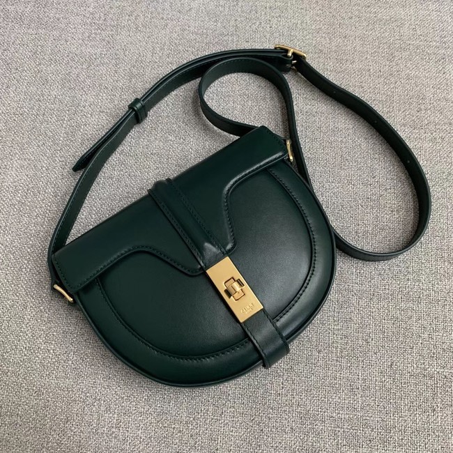 CELINE SMALL BESACE 16 BAG IN SATINATED CALFSKIN CROSS BODY 188013 GREEN