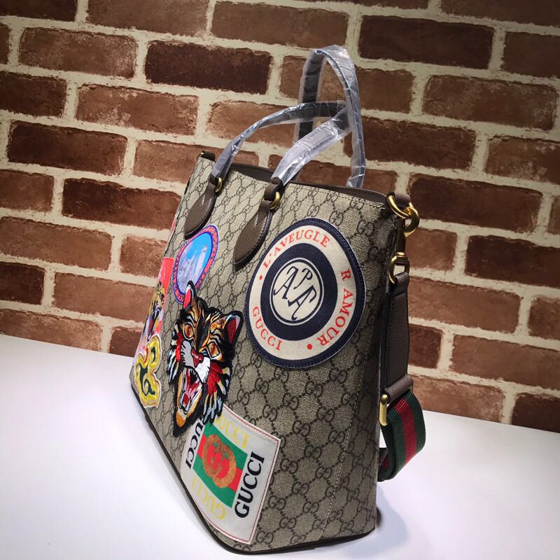 Gucci Canvas Tote Bag 474085 brown