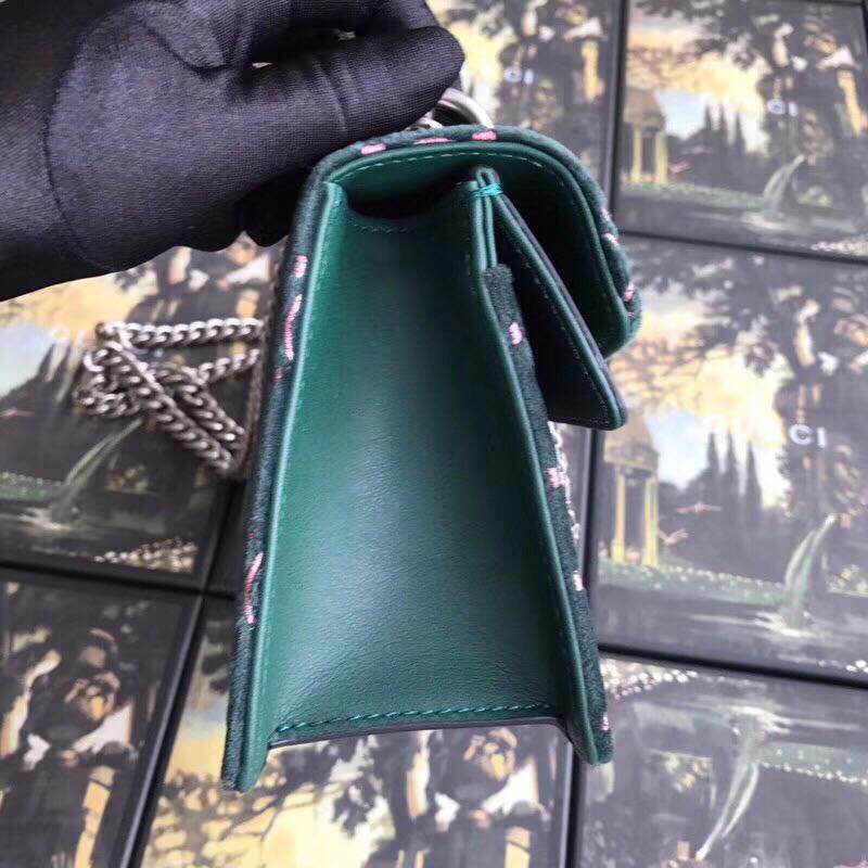 Gucci Dionysus GG velvet small shoulder bag 499623 green