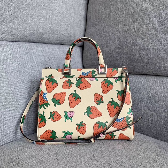 Gucci Zumi Strawberry print medium top handle bag 564714