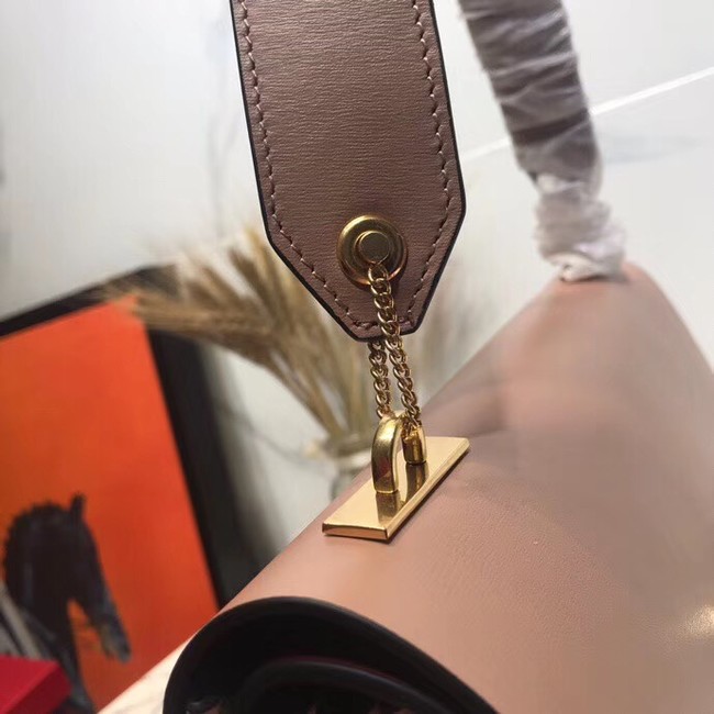 Valentino Garavani VRING Small leather shoulder bag 00844 Apricot&white