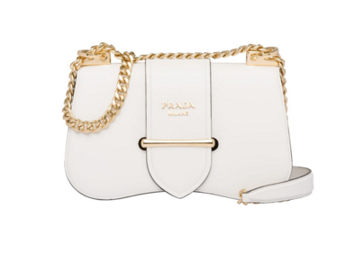 Prada Sidonie leather shoulder bag 1BD184 white