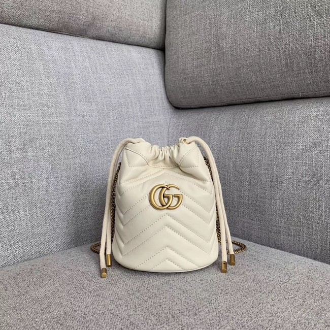 Gucci GG Marmont mini bucket bag 575163 White