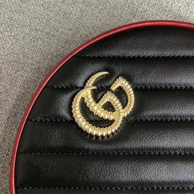 Gucci GG Marmont mini round shoulder bag 550154 black