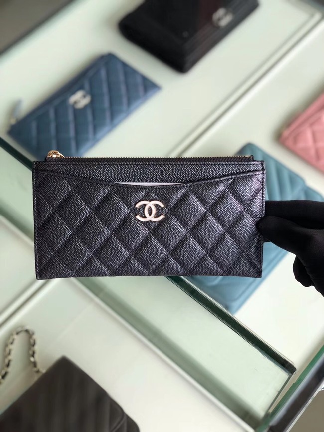 Chanel Calfskin Leather & Gold-Tone Metal A84107 black